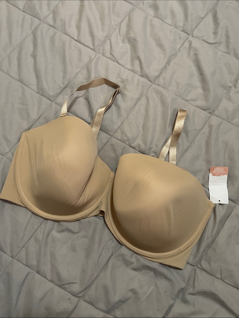 NWT Cacique Intimates Lightly Lined Multi-Way Strapless Convertible Bra Nude 44F